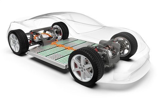 electric car with battery showing